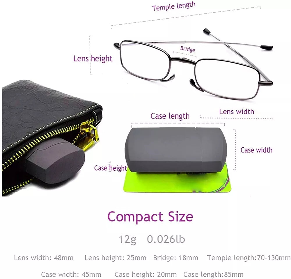 Compact Travel Reading Glasses Set