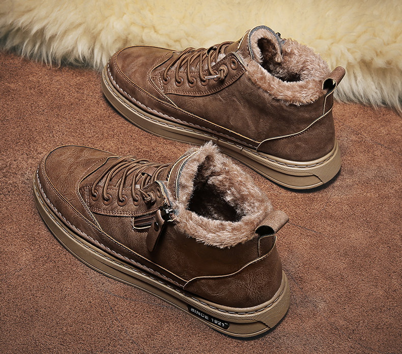 Warm Mens Winter Boots Cotton Wool