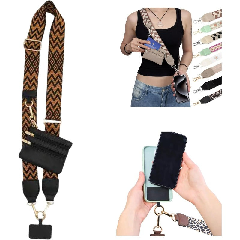 Fashion Crossbody Phone Strap with Removable Card Holder