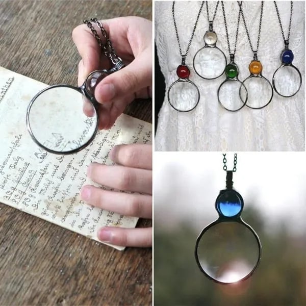 Pretty Magnifying Glass Pendant Necklace - Halri