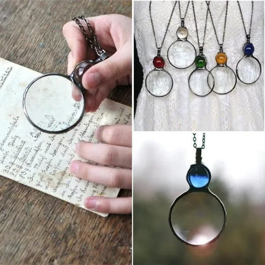 Pretty Magnifying Glass Pendant Necklace - Halri