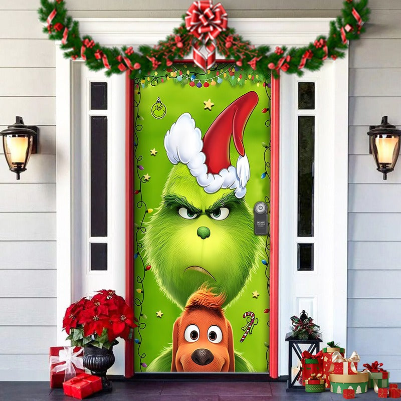 Spooky Christmas Yard Decor Elves Door Wrap