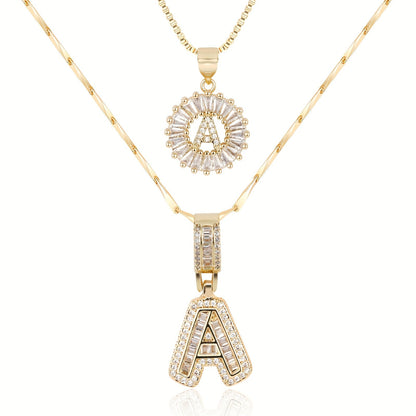 Personalized 14k Gold Initial Diamond Pendants - Halri