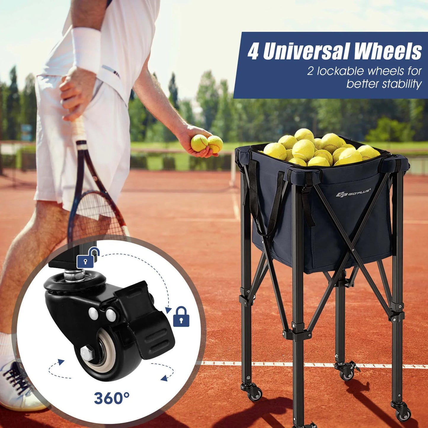 Collapsible Tennis Ball Collector Cart