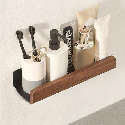 Easy Install Wooden Bathroom Shelf – Wall Mounted Storage - Halri