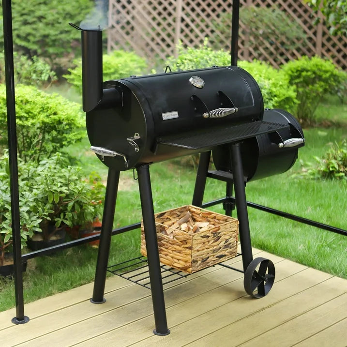 Large Charcoal BBQ Grill with Smoker Box - Halri