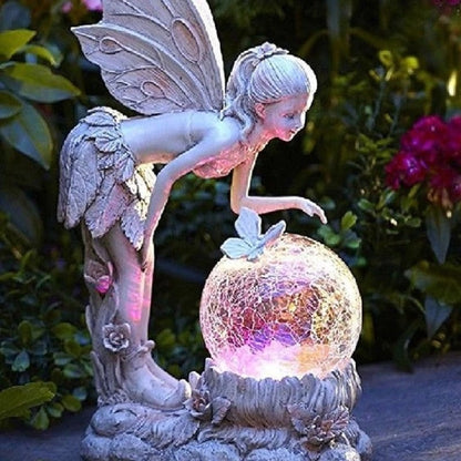 Solar Powered Fairy Garden Ornament Statue - Halri