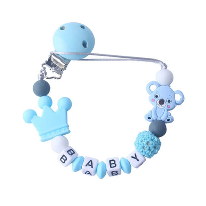 Cute Baby Pacifier Clip with Teddy Bear Crown - Halri