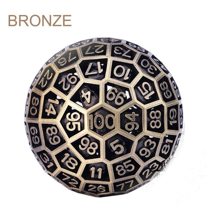 Large 100 Sided Metal Dice for Party Games - Halri