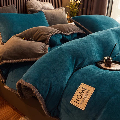 Soft Velvet Fleece Duvet Cover Set