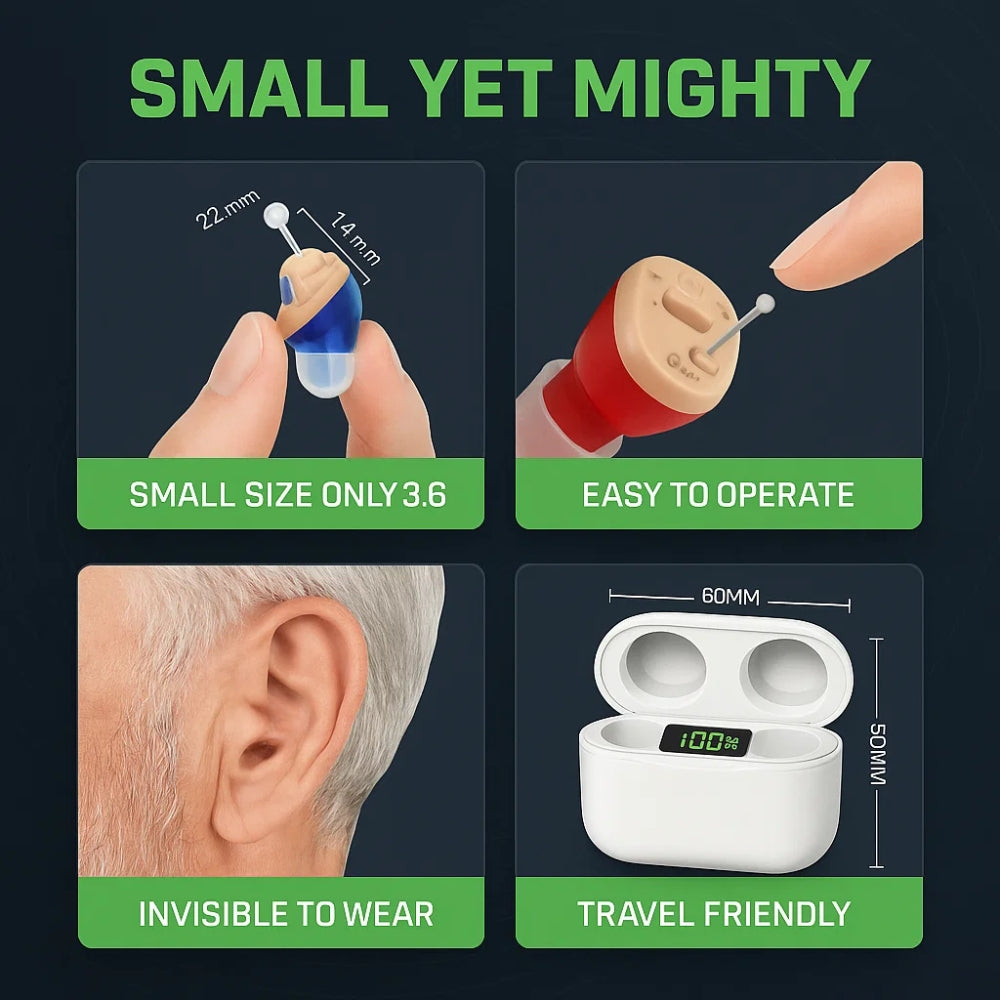 Discreet Rechargeable Hearing Aids with Noise Reduction