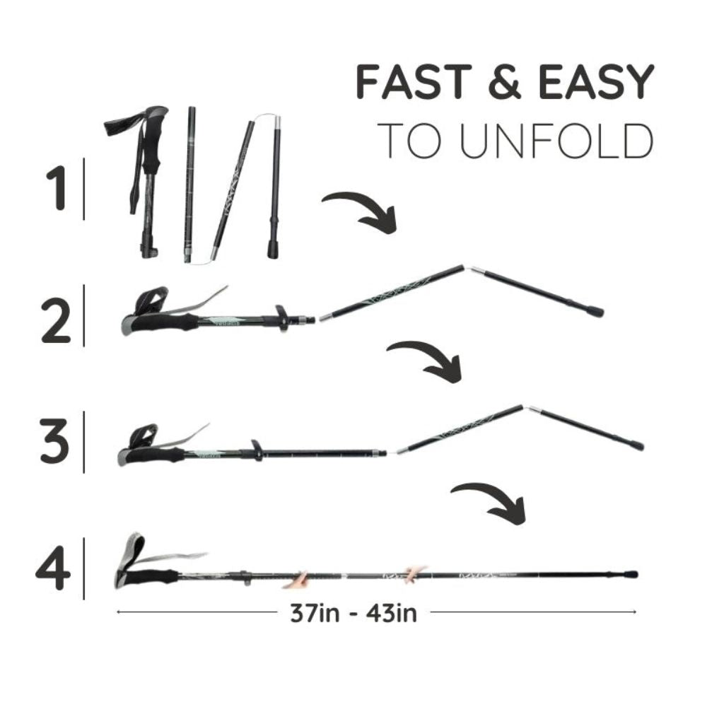 Compact Folding Trekking Walking Stick
