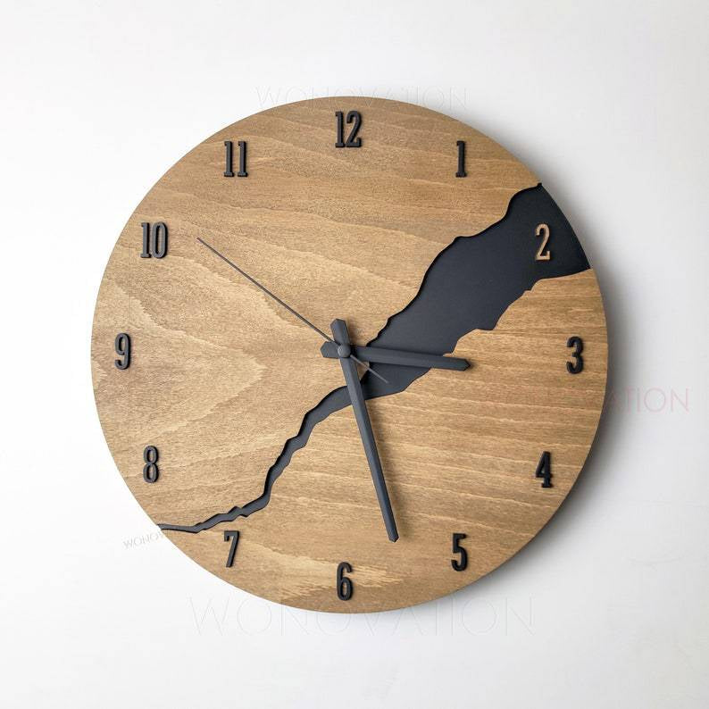 Simple Rustic Wall Clock Unique Home Decoration - Halri