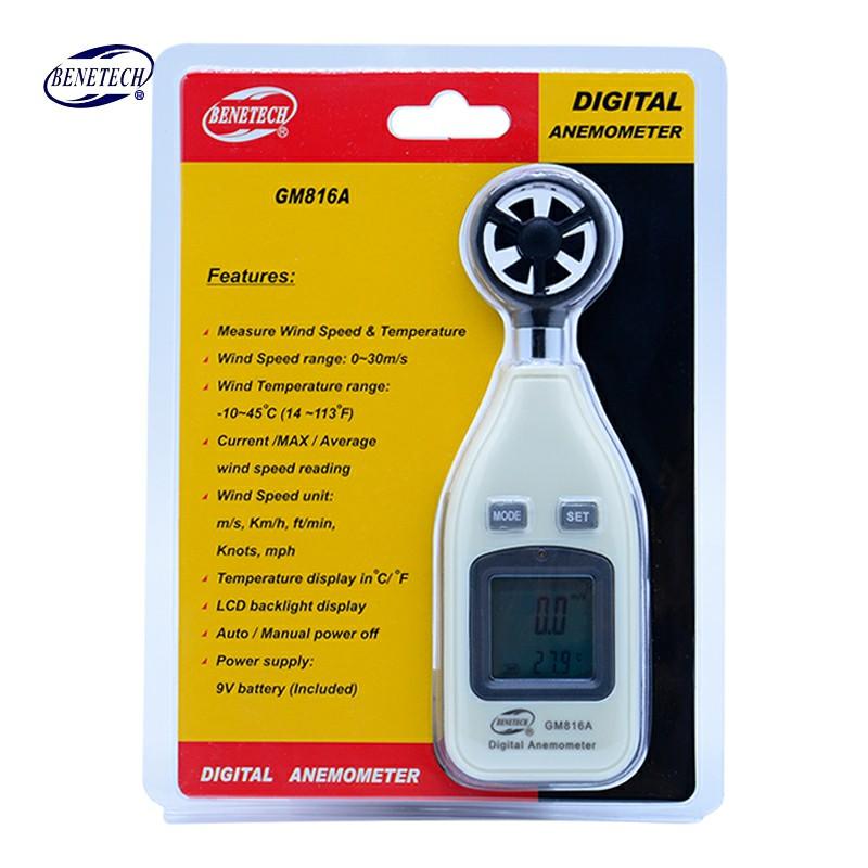 Portable Digital Anemometer with Backlit LCD Screen
