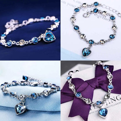 Sparkling Ocean Crystal Charm Bracelet