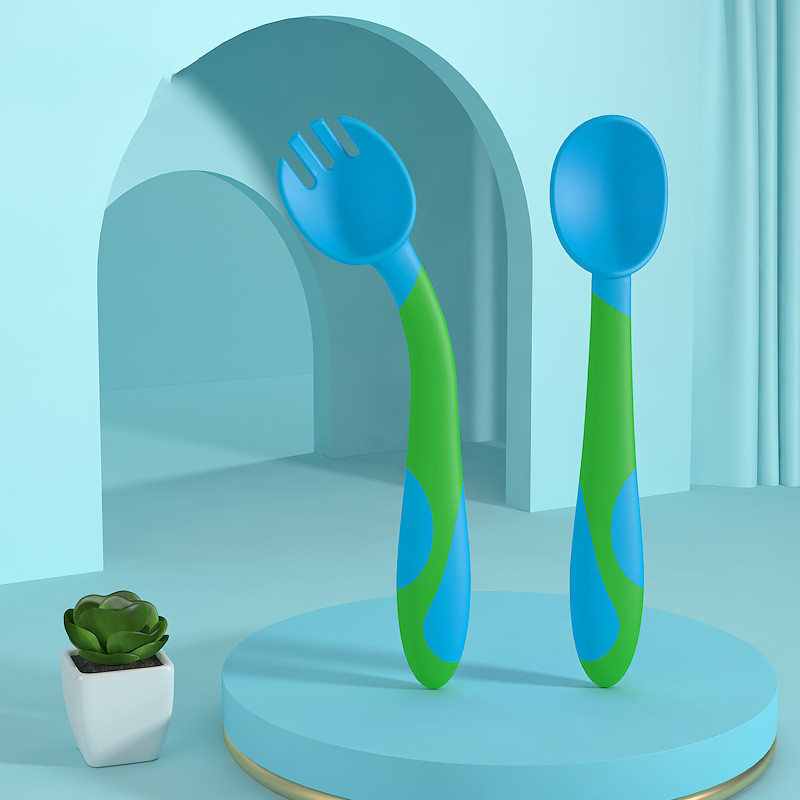 Soft Grip Kids Utensil Set – Easy Hold Baby Fork Spoon - Halri