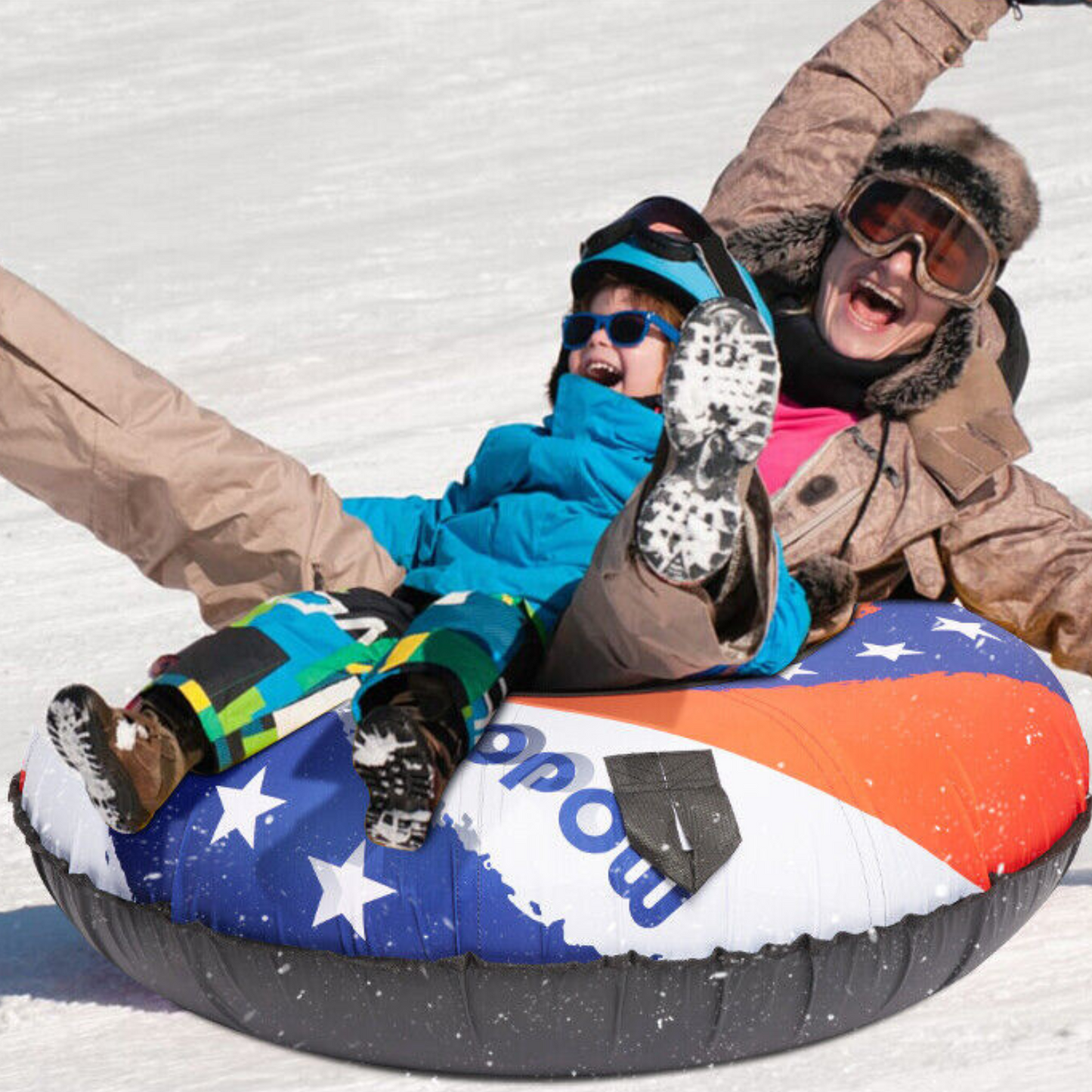 Durable Round Snow Sled Tube for Kids and Adults