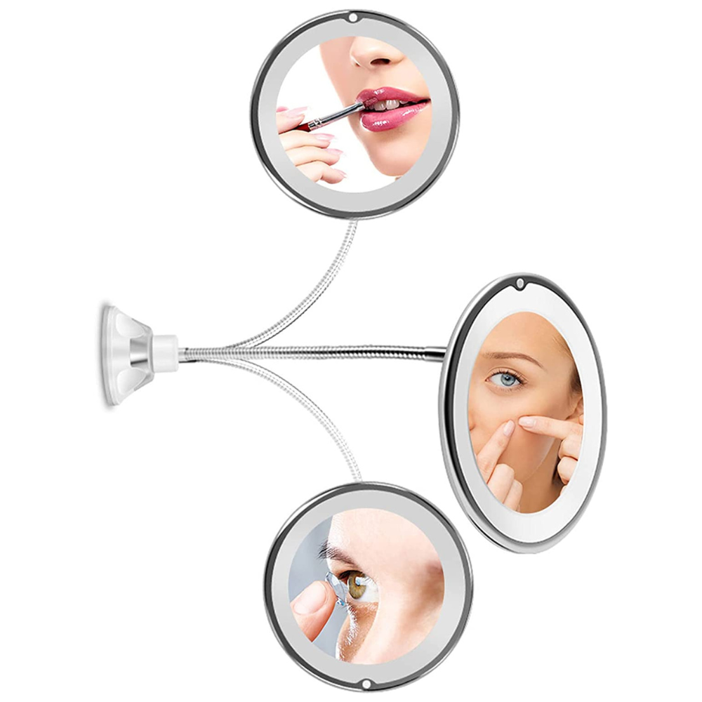Portable LED Illuminated 10x Makeup Mirror