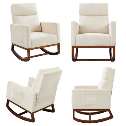 Padded Wooden Outdoor Rocking Chair