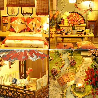 Big Detailed Wood Dollhouse With LED Lighting