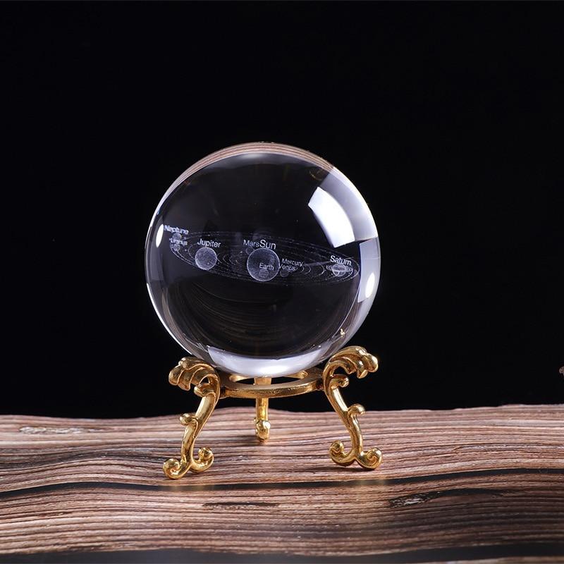 Colorful Crystal Globe Solar System Decoration - Halri