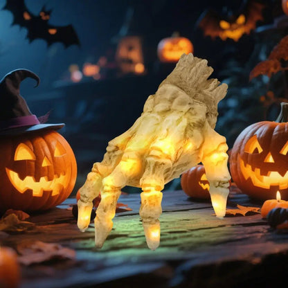 Spooky Animated Skeleton Hand with Lights