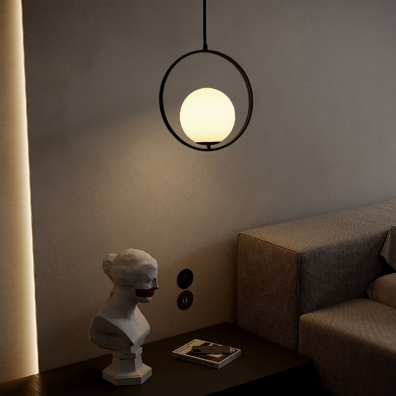 Glarefusion Modern Frosted Glass Ball Chandelier