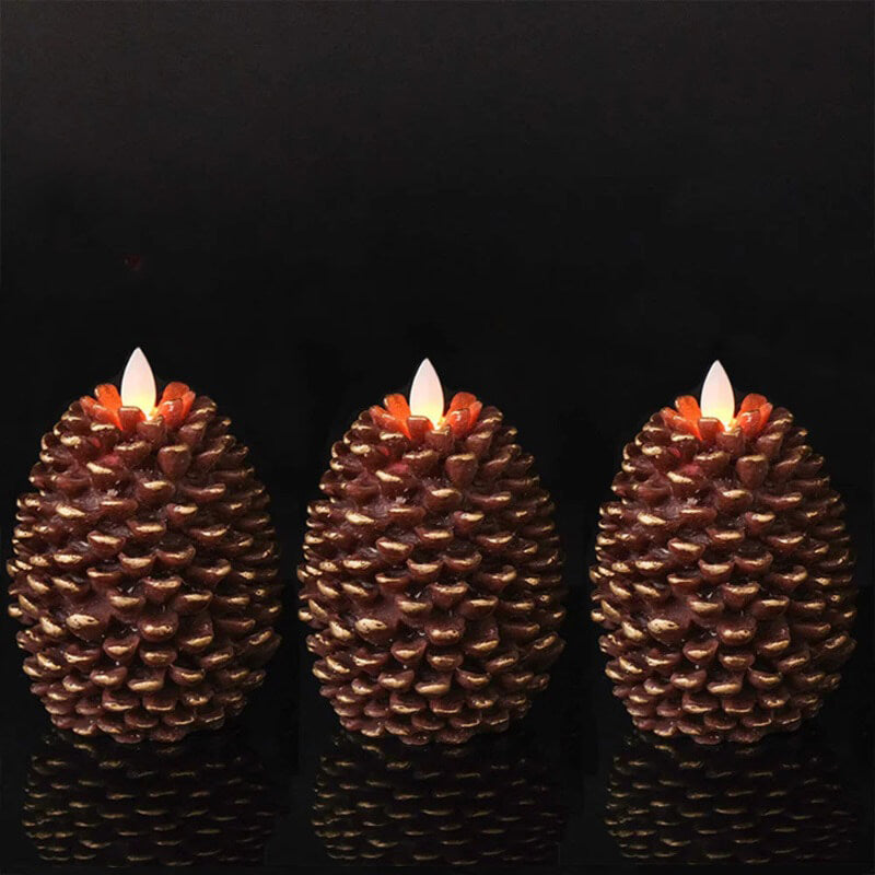 Rustic Pine Tree Flameless Candles
