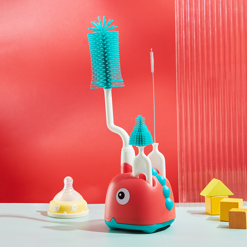 Soft Baby Bottle Cleaner Brush Set with Storage