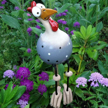Colorful Yard Chicken Figurine Garden Decoration