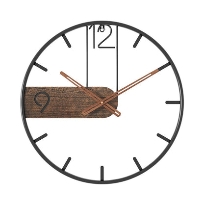 Contemporary Metal and Wood Wall Clock