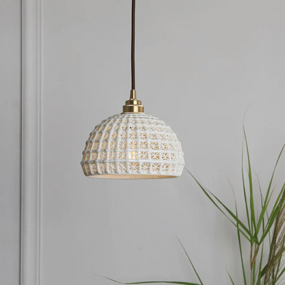 Simple White Ceramic Drop Lamp - Halri