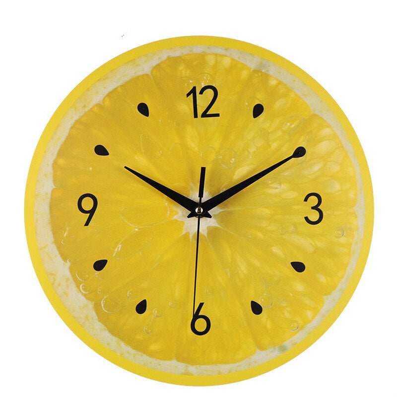 Bright Yellow citrus Wall Clock for Home - Halri