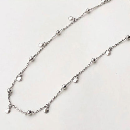 Simple Sterling Silver Chain Choker Necklace