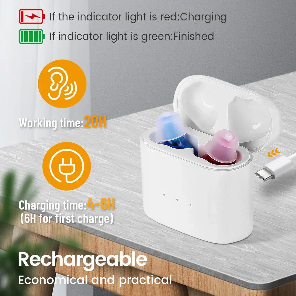 Discreet Digital Hearing Aid Set