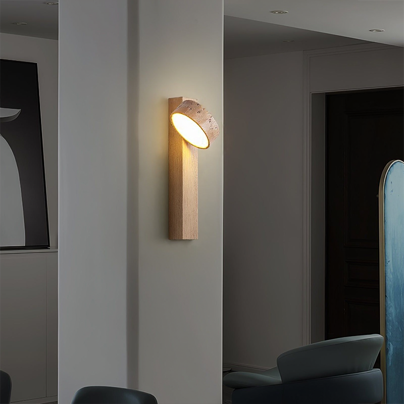 Off-White Travertine Wall Lamp