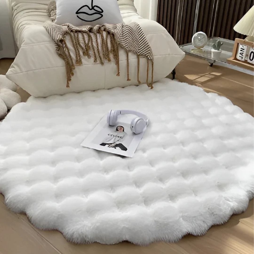 Plush Round Fleece Rug 90x90cm
