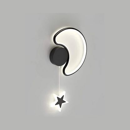 Whimsical Cloud Wall Lamp with Stars and Moon