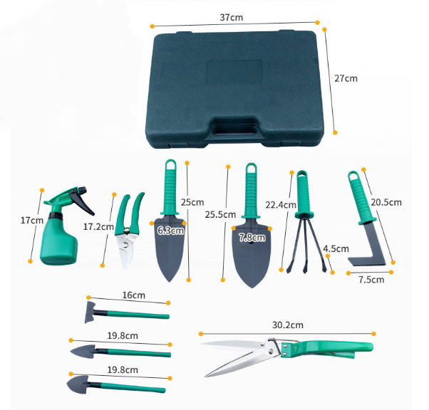 Vibrant 10-Piece Garden Tool Kit with Ergonomic Handles