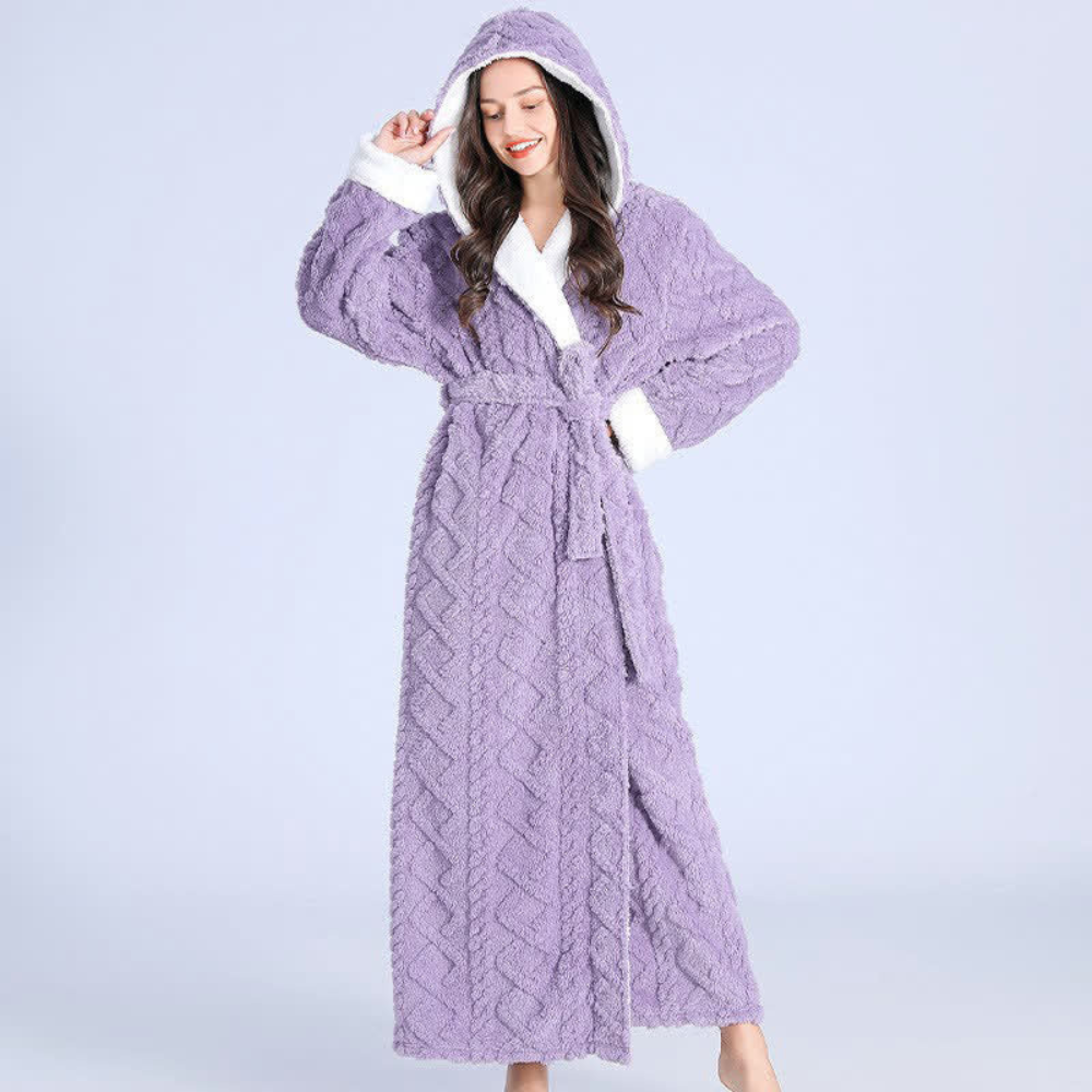 Warm Hooded Robe with Water Resistant Cozy Design