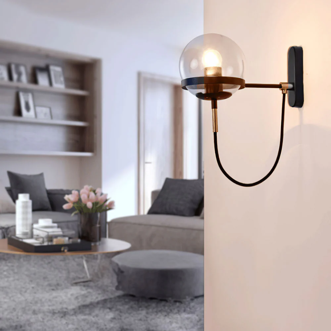 Elegant Clear Glass Wall Light - Halri