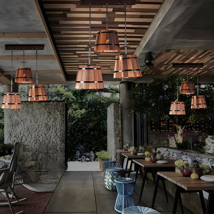 Rustic Wooden Hanging Bar Light