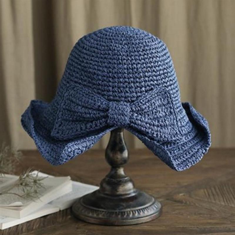 Classic Foldable Summer Hat with Ribbon
