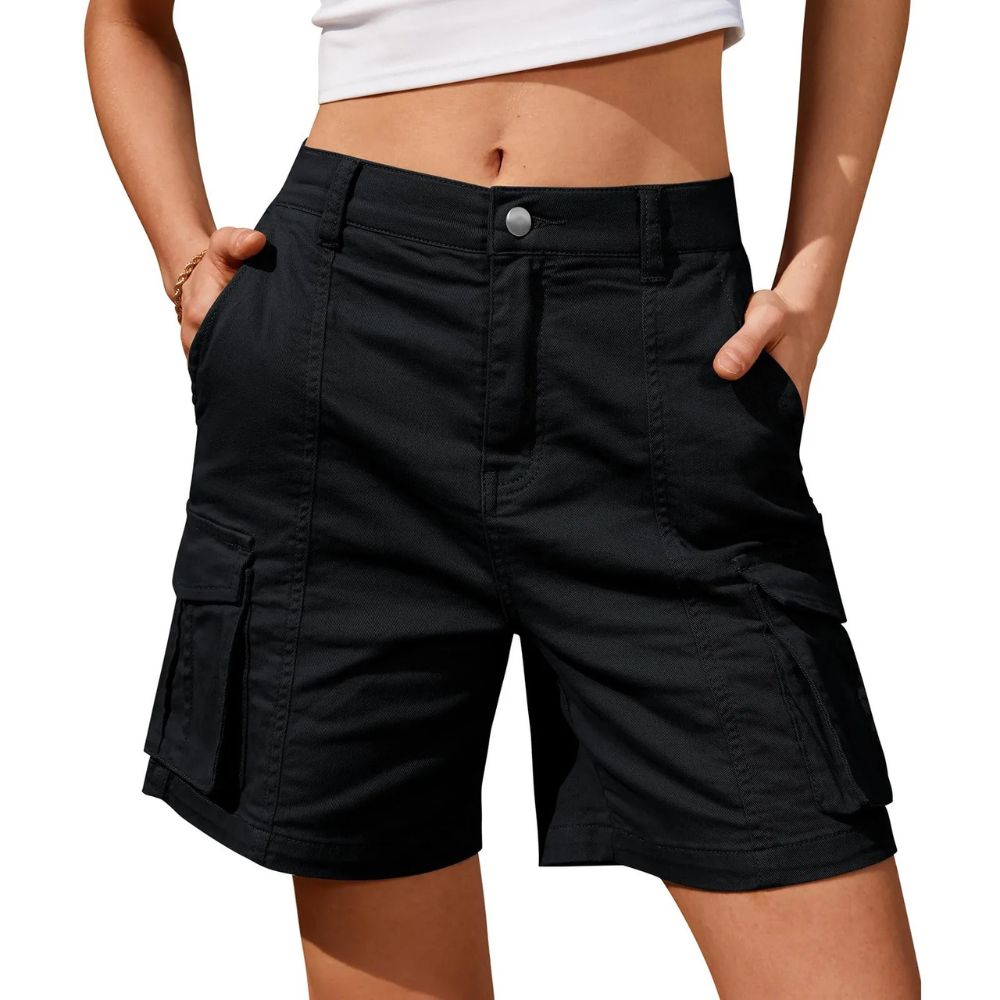 Women's Comfortable Elastic Waist Work Shorts