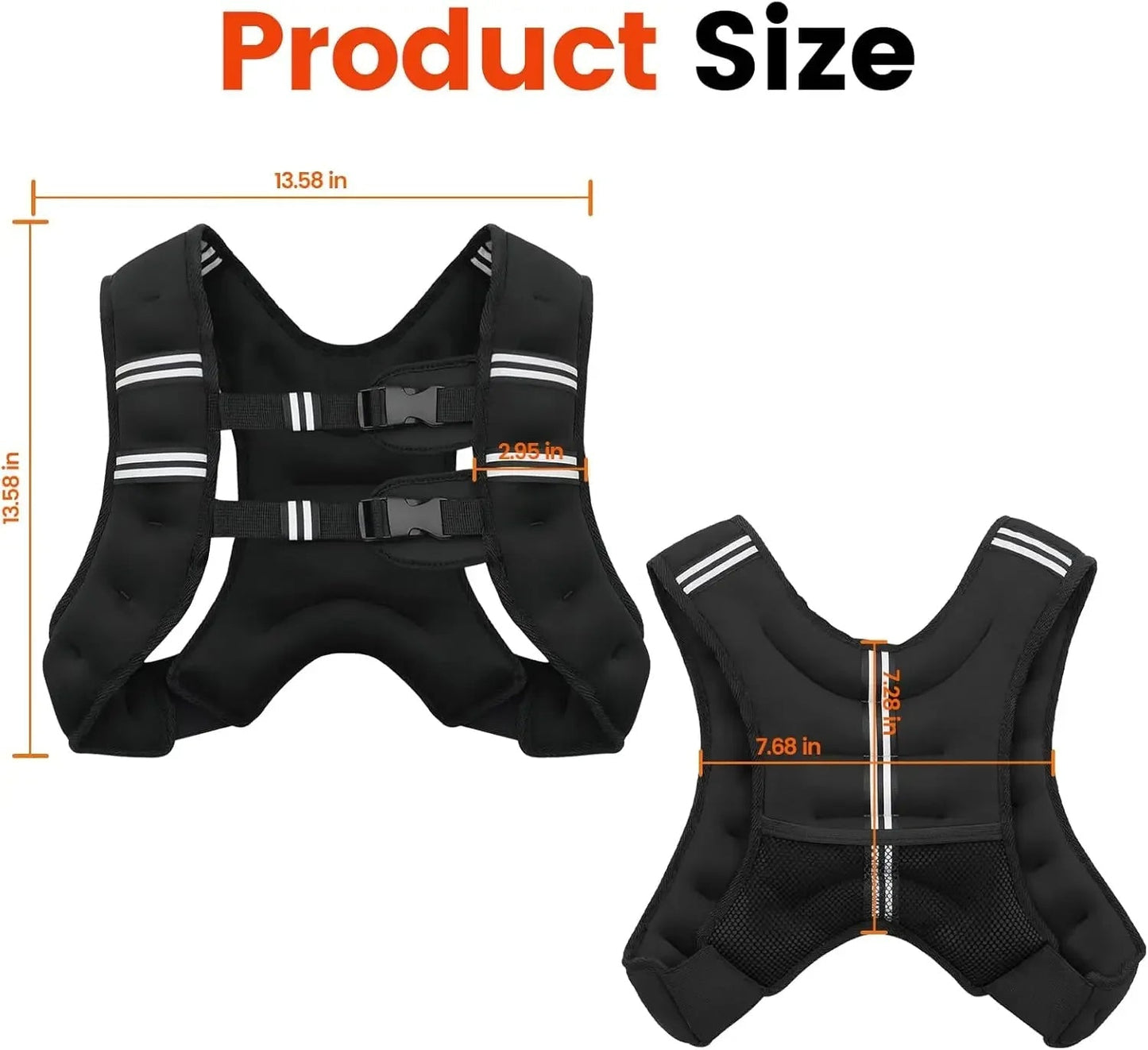 Fitness Weighted Vest with Reflective Safety Straps