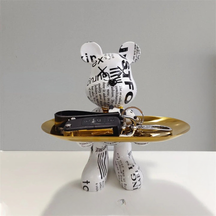 Cute Bear Figurine Serving Tray