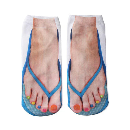 Fun Nail Pattern Crew Socks