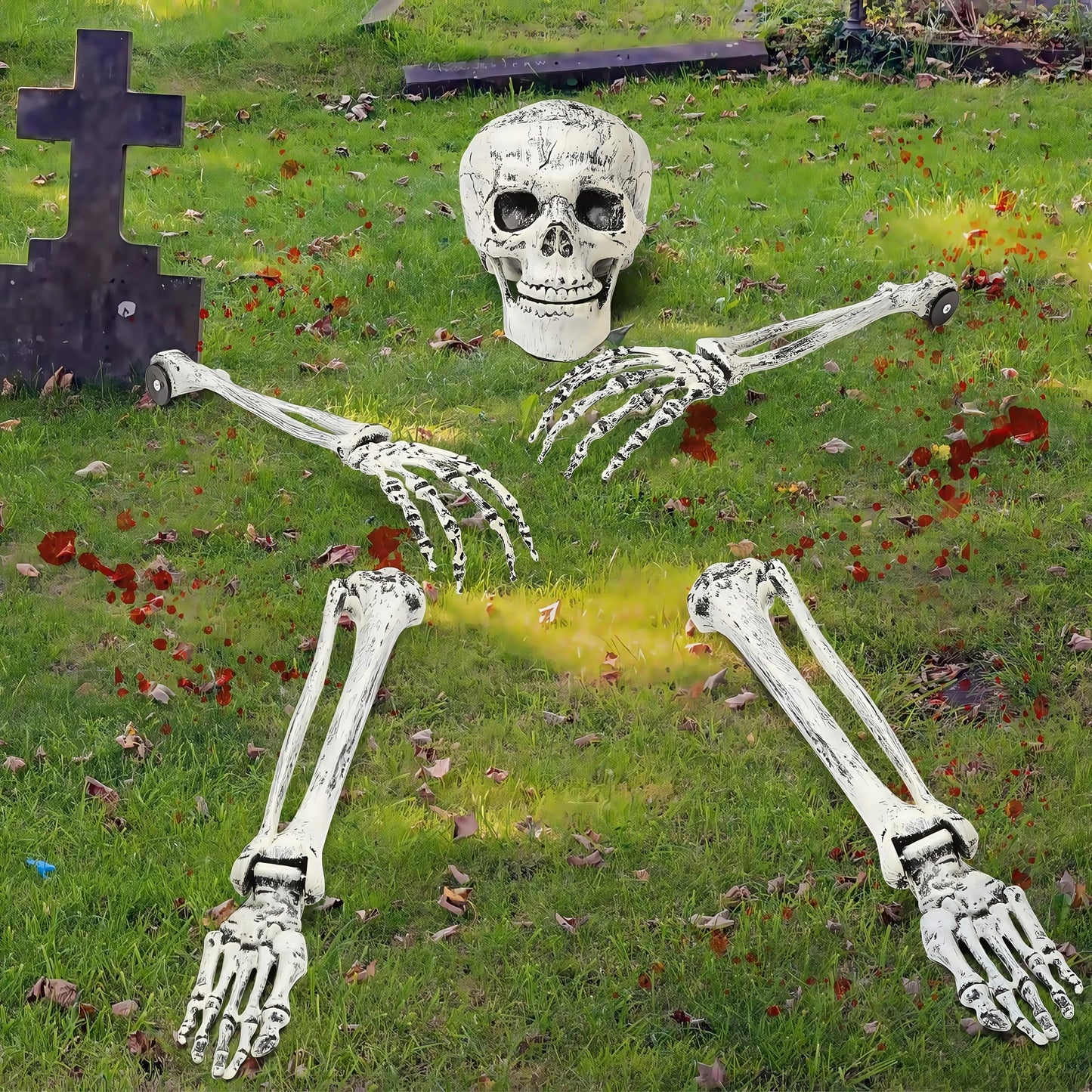 Halloween Skeleton Lawn Decor with LifeLike Bones