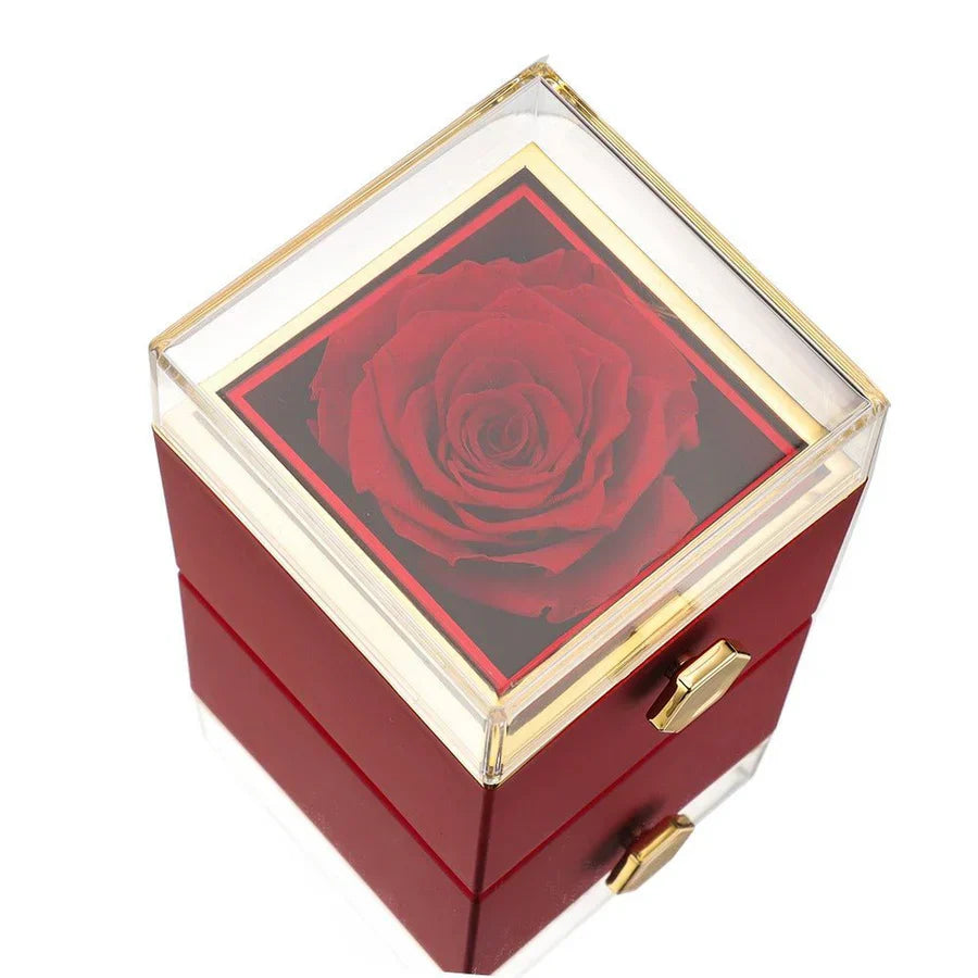 Eternal Rose Jewelry Box with Secret Necklace Inside