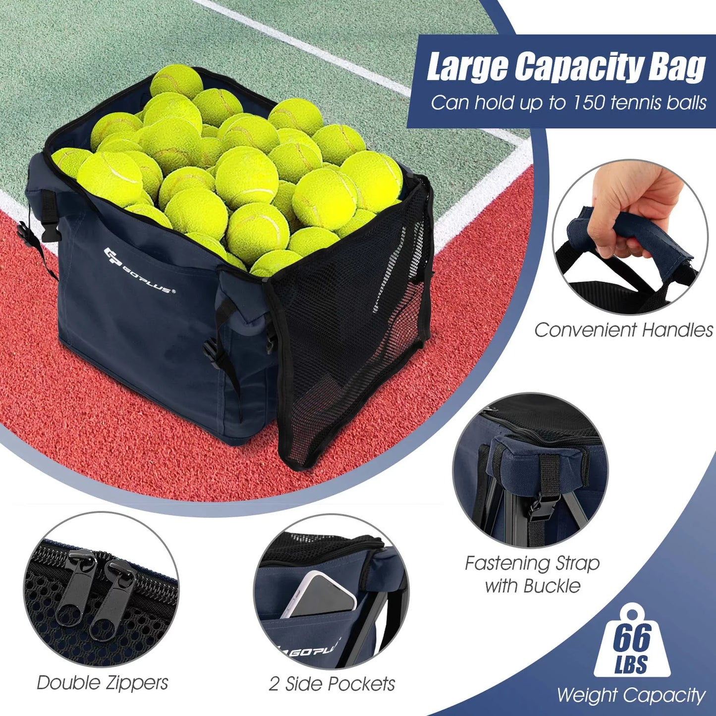 Collapsible Tennis Ball Collector Cart